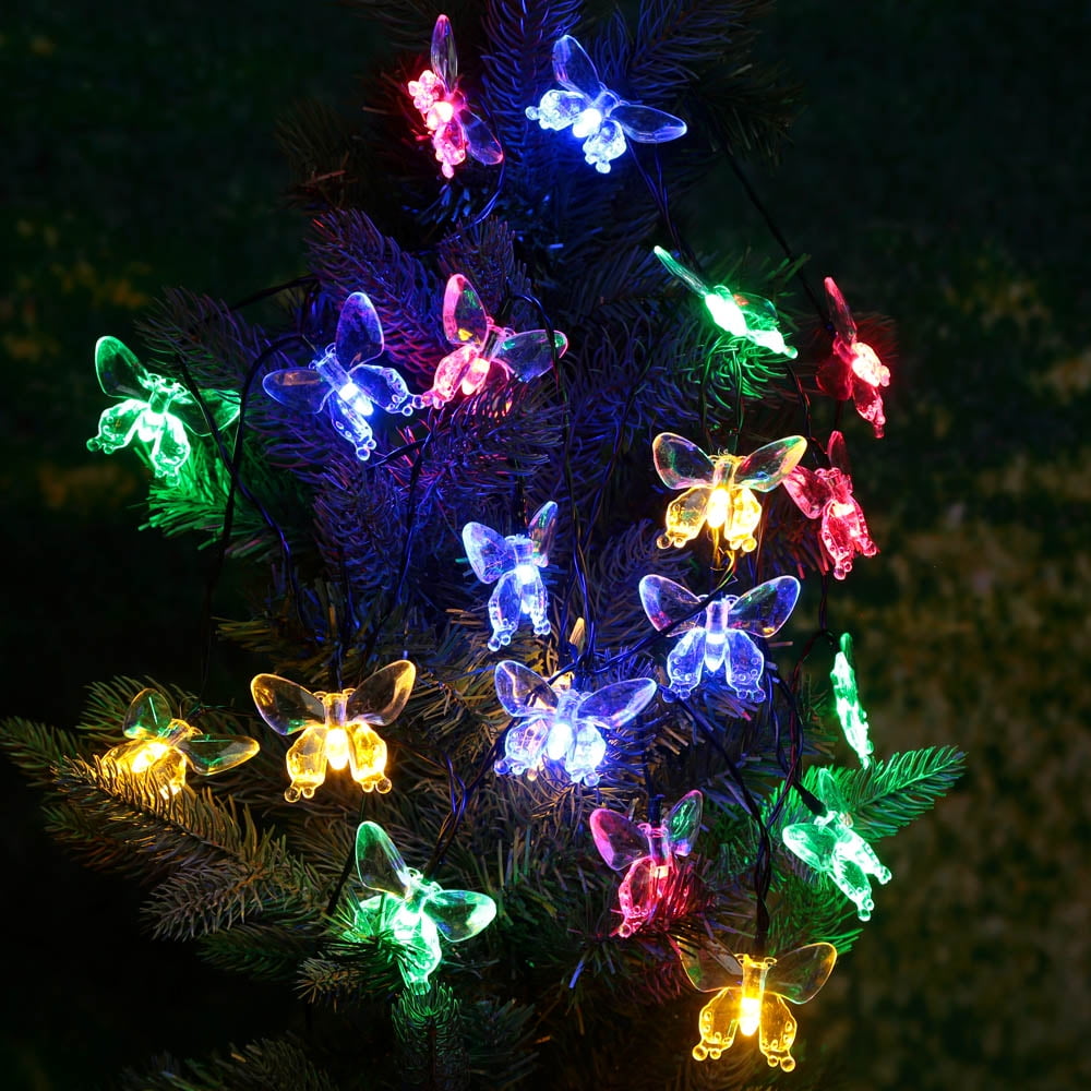 Lixada Outdoor Garden Solar 4.7M 20 LED Multi Color Butterfly String