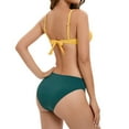 thumbnail image 3 of Maillot de Bain Bikini Deux Pièces Taille Haute pour Femme - Design Imprimé Vintage Rétro Froncé - Soutien Rehausseur avec Bas Culottes Garçonnes, 3 of 5