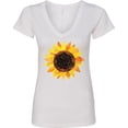 thumbnail image 3 of Inktastic Summer Grunge Sunflower Women's V-Neck T-Shirt, 3 of 5