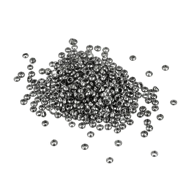 2000uds Cuentas redondas engarzadas Unique Bargains 2,5mm Gris oscuro