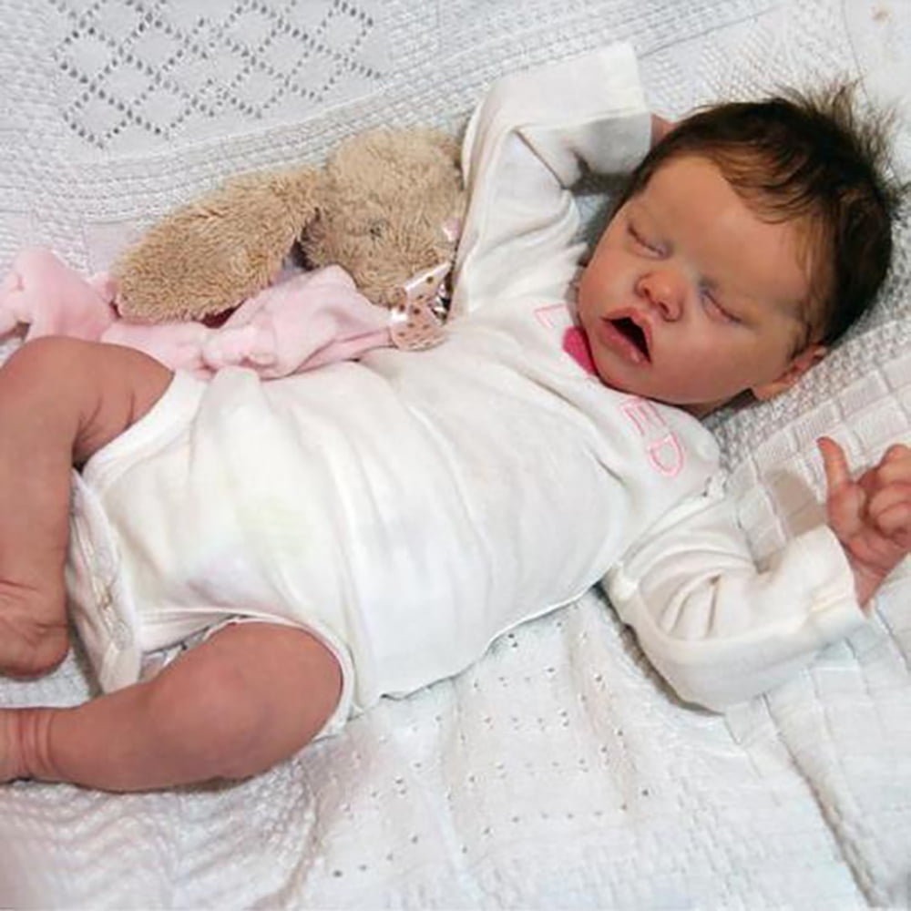 18" Lifelike Full Body Silicone Reborn Baby Doll Newborn Vinyl Baby Girl Dolls 