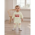 thumbnail image 6 of BemeyourBBs Newborn Baby Boys Valentines Day Outfits Long Sleeve Lover Boy Letters Embroidery Romper with Pants 2Pcs Spring Clothing Set, 6 of 9