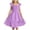 Purple, variant on WUANDIXFA Girls Summer Dresses Cute Double Layer Ruffle Sleeve Smocked Flowy Dress 6-15 Years (Black, 9-10 Years)
