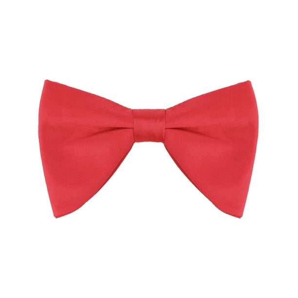INSPIRAR CHIC Corbata de moño clásica de satén de color sólido para traje formal roja