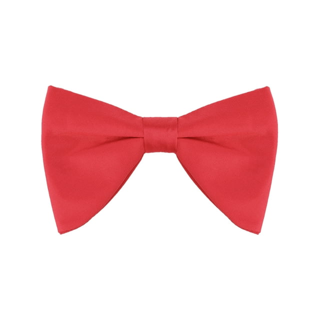 INSPIRAR CHIC Corbata de moño clásica de satén de color sólido para traje formal roja