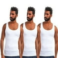 thumbnail image 3 of MEN'S COTTON TANK TOPS WHITE DEEP ICE SOFTNESS 3 PACK - LARGE, 3 of 4