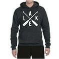 thumbnail image 2 of Wild Bobby, Lake Cross Paddles, Unisex Graphic Hoodie Sweatshirt, Heather Black, Large, 2 of 4