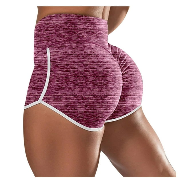 Timegard Plus Size Shorts for Women Workout Running Yoga Shorts Ruched High Waist Slim Fitting Shorts