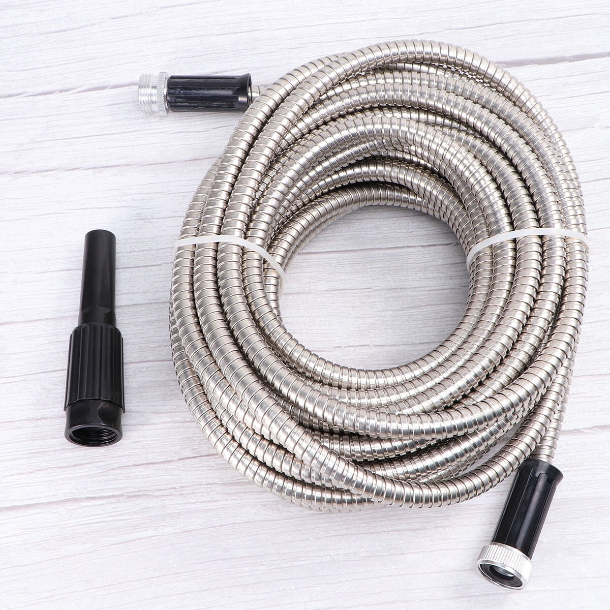 HOOWIFFY Nozzle for Hose Outdoor Heavy Duty Garden Hose Silver 1Set