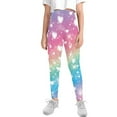 thumbnail image 2 of COEQINE Heart Shiny Star Gradient Girls Leggings Fashion Buttery Soft Yoga Pants for Jogging Running, for 8-9 Years Kids Girls, 2 of 7