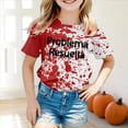 thumbnail image 2 of 2DXuixsh Vêtements pour Filles Enfants T-Shirt Rétro Imprimé Manches Courtes Col Rond Décontracté Ample Basique Hauts Vêtements Bébé Fille Rouge Taille 110, 2 of 5