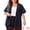 Navy Blue, variant on DARING DIVA Women's Plus Casual Blazers Short Sleeve Notched Lapel Blazer Navy Blue 1X