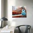 thumbnail image 4 of RUIYC Music Wall Art for Living Room, PIY Cool Guitar Canvas Picture of out like an Arrow on Piano Keyboard, Abstract Musical Theme Painting (Waterproof Artwork, ) 16x12in, 4 of 5