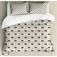 thumbnail image 1 of Chocolate Duvet Cover Set Queen Size, Bon Appetite Cream Menu with Cherry Biscuit Delicious Taste Graphic Illustration, Decorative 3 Piece Bedding Set with 2 Pillow Shams, Multicolor, by Ambesonne, 1 of 3