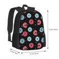 thumbnail image 3 of PUREYAH Lightweight Travel Backpack, Simple Modern Pastel Donuts Black Background Hiking Backpack School Bag with Laptop Compartment for Women Men, 3 of 6