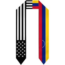 Venezuela Mix United States Black American Flag Graduation Stole Shawl Sash Scraf Gift For Abroad Student International Study