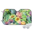 thumbnail image 2 of Picia Watercolor Blooming Cactus Curved Windshield Sunshade Accordion Folding Style Auto Shade for Car Truck SUV Van Blocks UV Ray Sun Visor Protector -Medium, 2 of 7