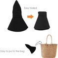 thumbnail image 5 of Summer Sun Hat Outdoor UV Protection Fishing Hat Wide Brim Foldable Beach Bucket Hat with Ponytail Hole Female, Black, 5 of 6