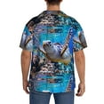 thumbnail image 5 of Disketp Men's Hawaiian Sea Turtle Swims Print Shirts Button Down Holiday Beach Shirts-3X-Large, 5 of 7
