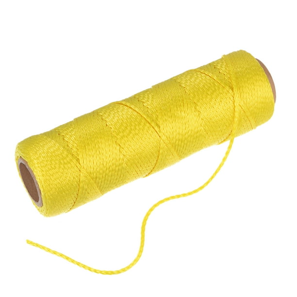 Uxcell Twisted Nylon Mason Line 1.5mm x 250 Ft Braided Twine String Lines  for Gardening Crafting, Fluorescent Yellow 