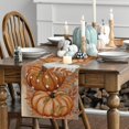thumbnail image 3 of SM-XLHN Orange Polka Dot Pumpkin Eucalyptus Wood Fall Table Runner, Seasonal Autumn Kitchen Dining Table Decoration for Home Party Decor 13x72 Inch, 3 of 6