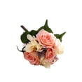 thumbnail image 2 of Ramo de flores artificiales Naiovety cabezas de Hortensia falsas rosas decorativa para el hogar, 2 of 6