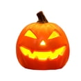 thumbnail image 2 of Halloween Lights Pumpkin Decor, Battery Operated Light Up Jack O Lantern with Spooky Carved Triangle Face, LED Plastic Pumpkin Lamp, Classic Glowing Pumpkin for Home Mantel Party, 2 of 6