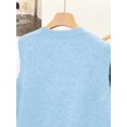 thumbnail image 5 of 1pc Solid Color Cropped Round Neck Asymmetrical Button Design Fashion Layering Sleeveless Knit Vest Tank Top Summer, Effortless Style, 5 of 9
