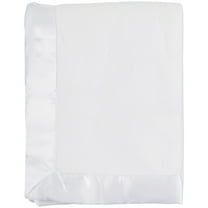 TL Care Fleece Blanket with Silk-Like Satin Trim, Soft, Warm & Cozy, White, 30" x 40" for Boys and Girls, Perfect for Baby Carrier, Stroller, Travel and Gifting