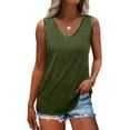 thumbnail image 2 of Plebaso Tank Tops for Women V Neck Summer Sleeveless Shirts Casual Beach Vacation Tunic Tank Tees, 2 of 7