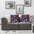 thumbnail image 2 of nygtbtfer Red Blue Stars American Print Throw Pillow Covers Soft Corduroy Pillowcase  Decorative Cushion Cover Modern Square Cushion Cases for Living Room Bed Sofa Bedroom Pillow Included White, 2 of 7
