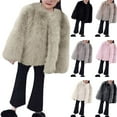 thumbnail image 4 of XIMIN Kids Girls Faux-Fur Jacket Coat Solid Color Sweater Long Sleeve Short Jacket, Winter Coat Luxury Snowday Thick Warm Fashion Cool Outwear Fluffy Clothes, 4 of 4