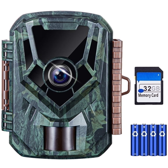 KJK Trail Camera 36MP 2.7K, Mini Game Camera with Night Vision 0.1s Trigger Time Motion Activated 130°Wide-Angle, Waterproof Trail Cam with 2.0” HD TFT Screen, Hunting Camera for Wildlife Monitoring