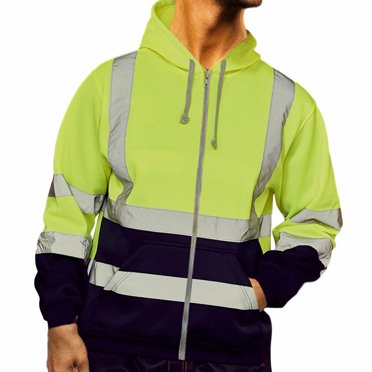POINTERTECK Unisex Workwear Coat Safety Reflective Strip Hoodies Jacket