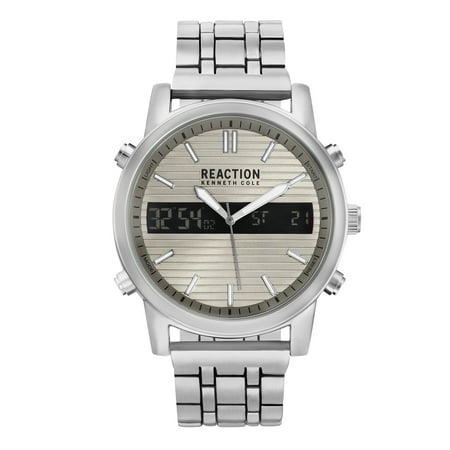 kenneth reaction silver cole bracelet dial function grey case qvc