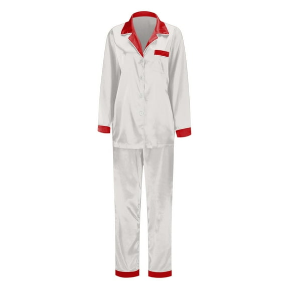 Matching Family Christmas Pajamas Set 2025 – Silk Satin Long Sleeve Button-Down Loungewear for Father, Son & Daughter – Comfortable Holiday Sleepwear for Memorable Moments