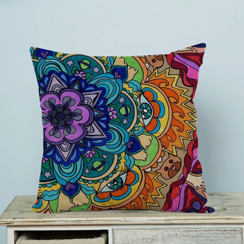 GCKG Beautiful Mandala Pattern Pillow Case Pillow Cover Pillow