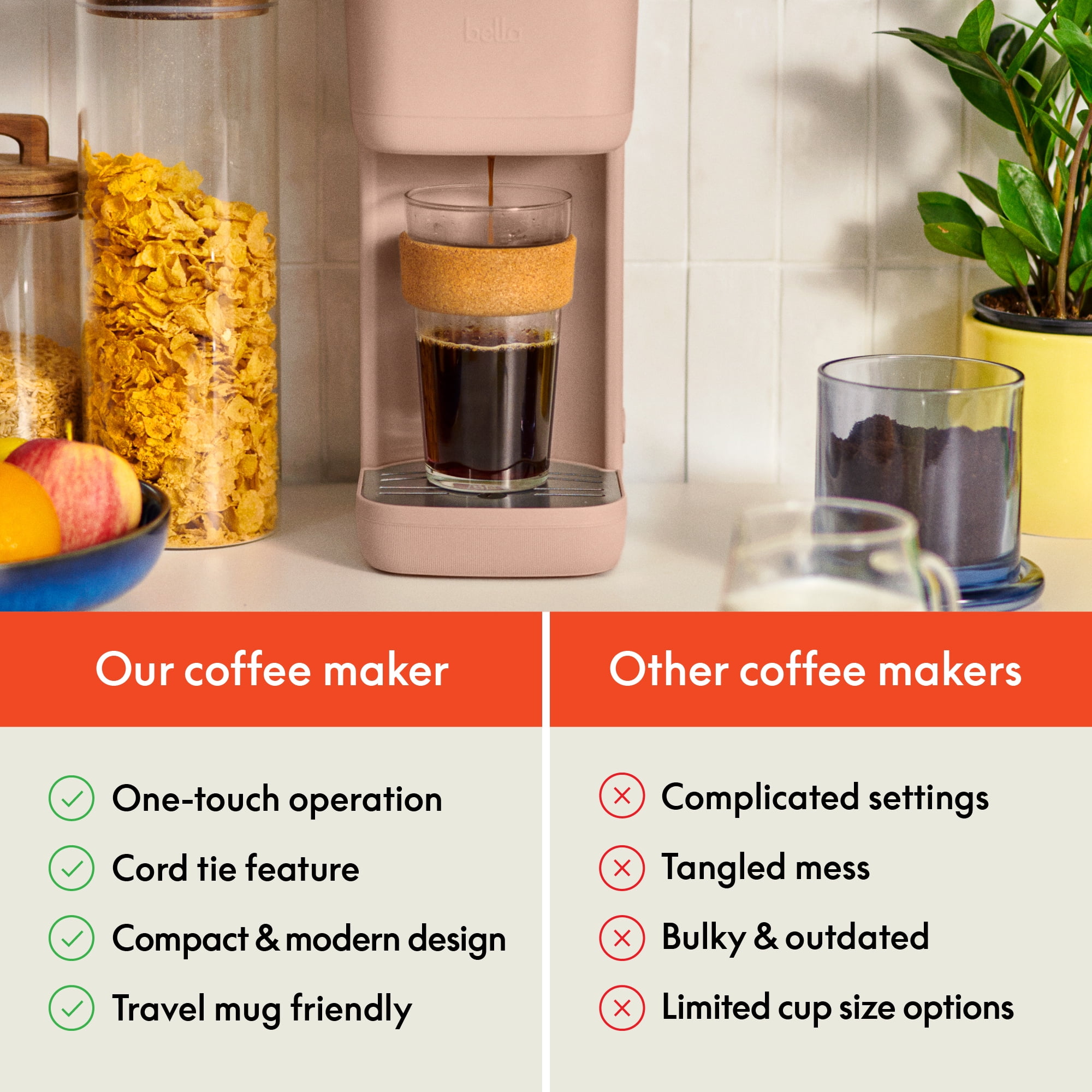 bella Single-Serve Coffee Maker, Blossom