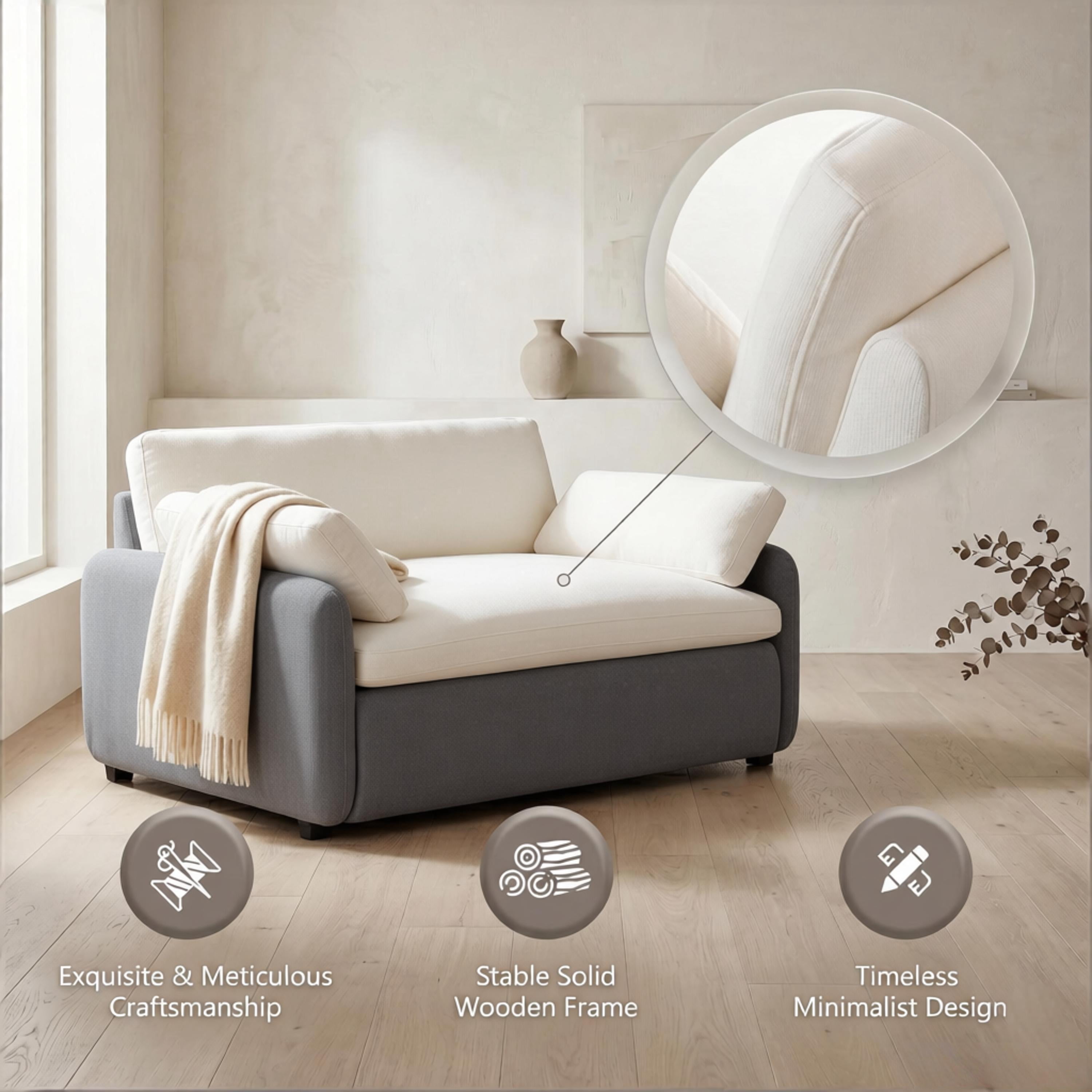 Howcool 50×43 Inch Oversized Chenille Accent Chair, Wide Deep Seat Comfy Armchair with Pillow for Living Room Apartment