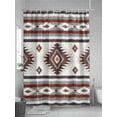 thumbnail image 5 of Red Boho Small Stall Shower Curtain, Waterproof Shower Curtains for Bathroom, Southwestern Ethnic Aztec Retro Geometric Washable Fabric Cloth Bath Curtain for Bathtub with Hooks 36x72 Inches, 5 of 6