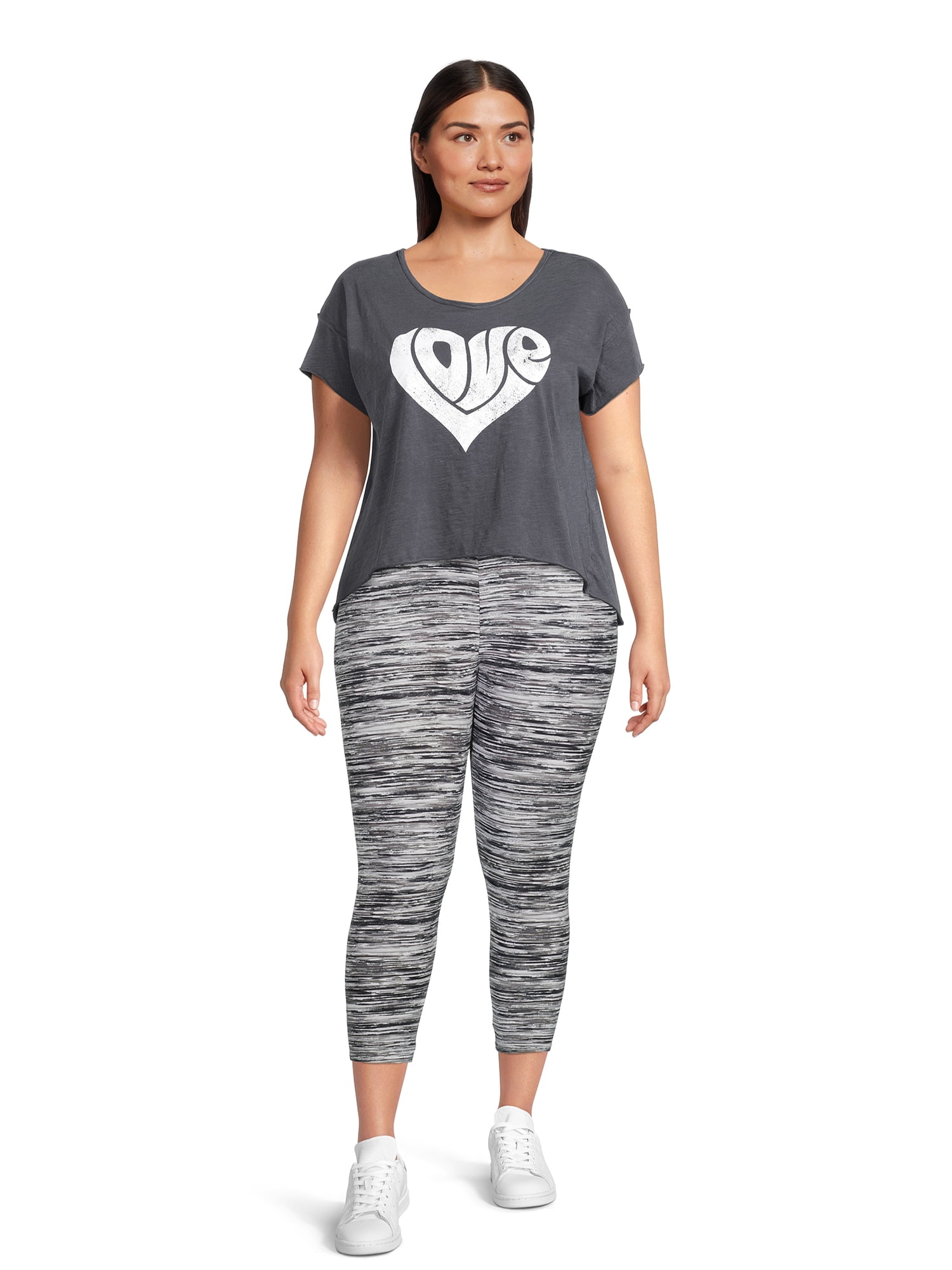 Terra & Sky Womens Plus Size Leggings, 2-Pack