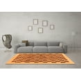 thumbnail image 3 of Ahgly Company Indoor Round Checkered Orange Modern Area Rugs, 6' Round, 3 of 4