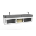 thumbnail image 4 of Castello USA Amazon 72" White Wood Floating Vanity with Gray Top and Black Trim, 4 of 8
