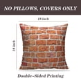 thumbnail image 2 of LALILO Throw Pillow Covers Red Brick Wall Red Brick Wall Brick Red Aged Cushion Cover 18" x 18", 2 Pack, 2 of 6