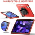 thumbnail image 3 of Allytechgroup iPad Air 11 Inch 2025/2024 Case with Pencil Holder, Military Grade Shockproof Kickstand Handle Strap Anti-Scratch Kids Friendly Bumper Tablet Case Cover for Apple iPad Air 11" M3 M2, 3 of 11