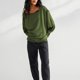 thumbnail image 3 of Crewneck Sweatshirt Women Sports Long Sleeves Patchwork Loose Outerwear Top, 3 of 8