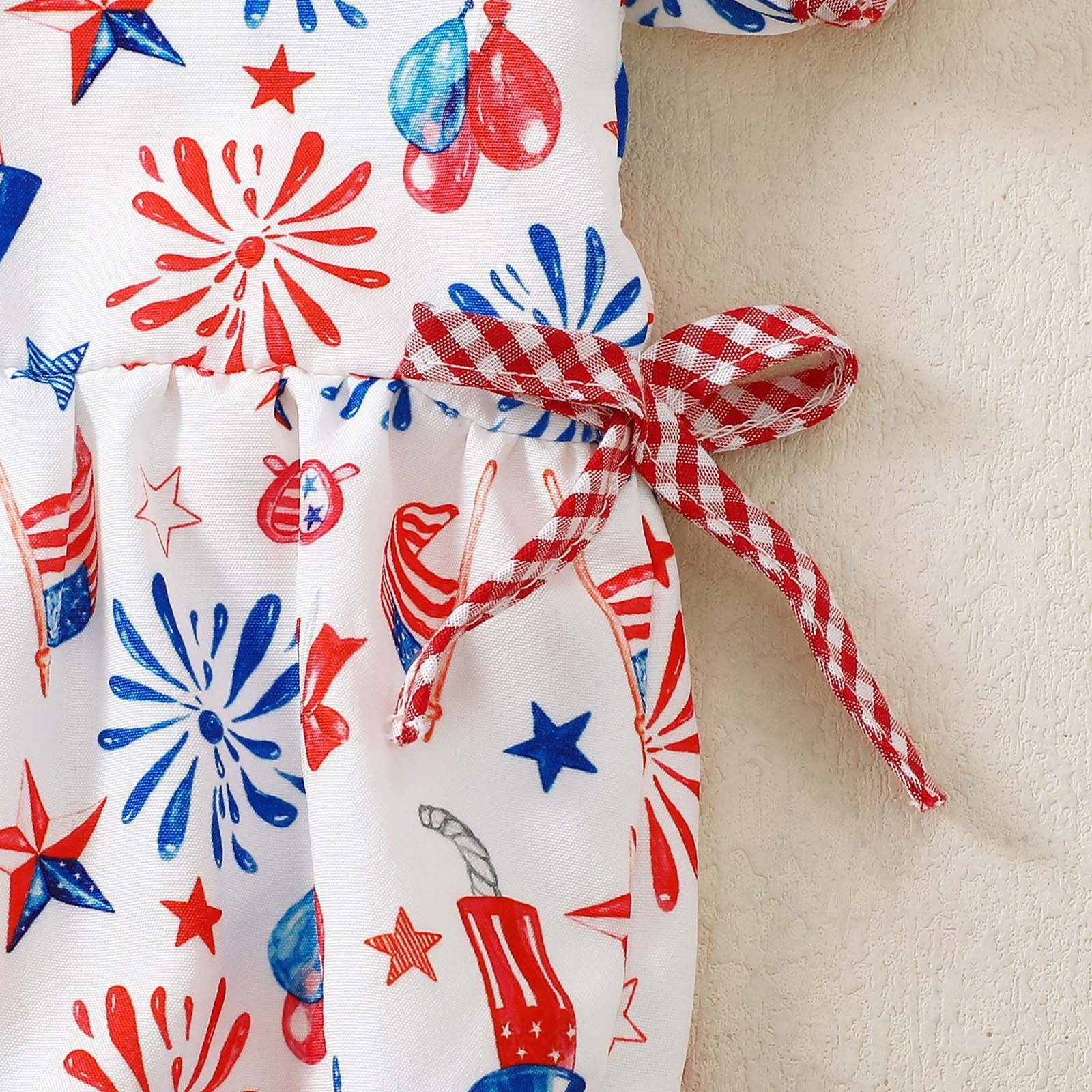 eczipvz Preemie Girls Baby Clothes 4th Of July Baby Girl Outfits USA Bubble Romper Jumpsuit Infant Girl Fourth Of July Outfit Summer Clothes(White,0-3 Months)