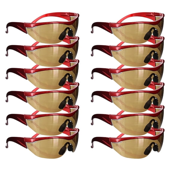 Rugged Blue Adult Unisex Work Navigator Safety Sunglasses Work Red Amber -12 PK