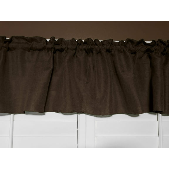 Faux Burlap Window Valance 58" Wide Brown