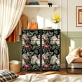 thumbnail image 6 of 4 Drawer Vertical Storage Dresser floral flowers dark watercolor for textiles interior with Wood Top Fabric Pull Drawers, 6 of 8